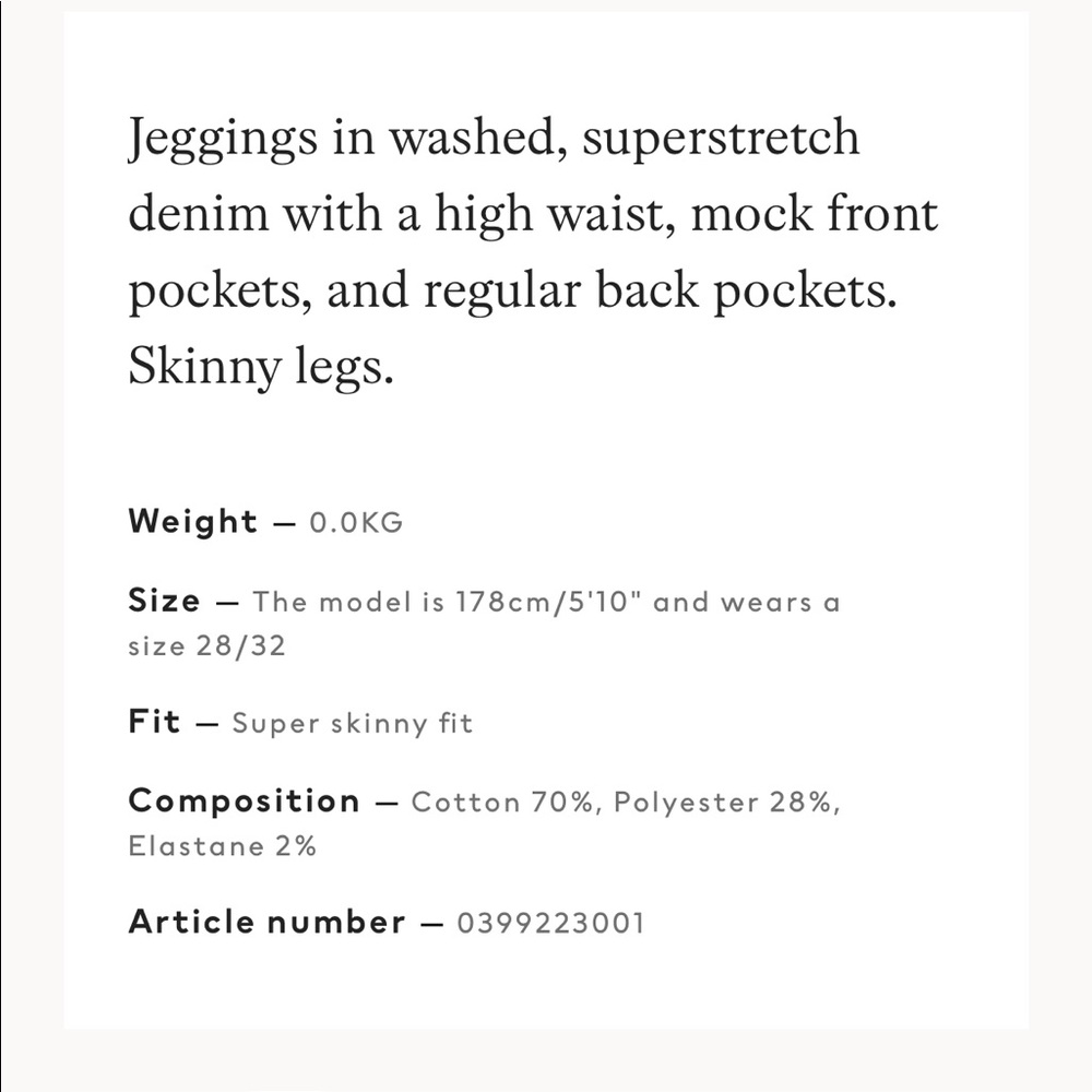 H&M | Black Super Skinny High Waist Jeggings 31/32 - Picture 3 of 6